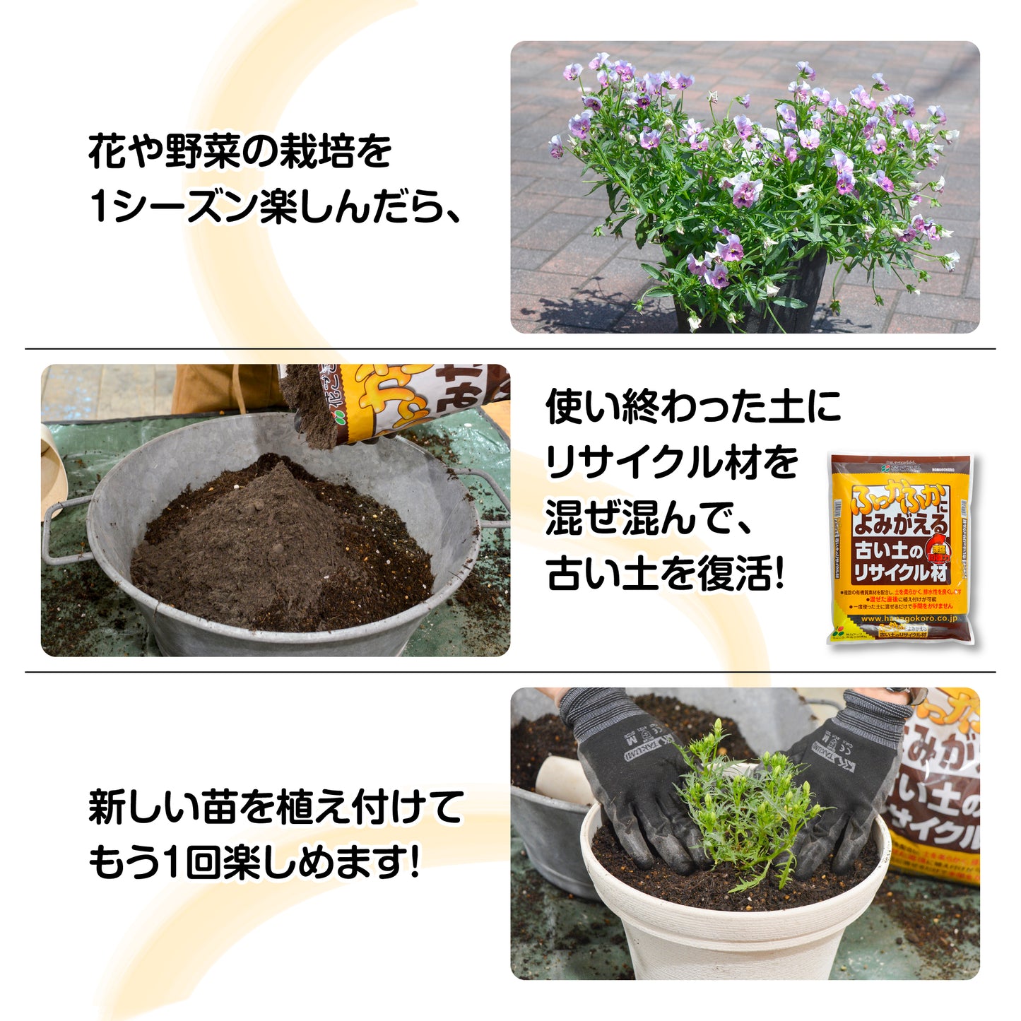 花ごころ 古い土のリサイクル材
